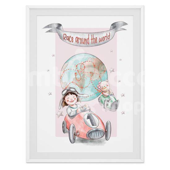 Lámina infantil carrera por el mundo - Imagen 2