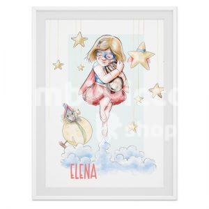 Lámina infantil niño y niña Super Bimbi