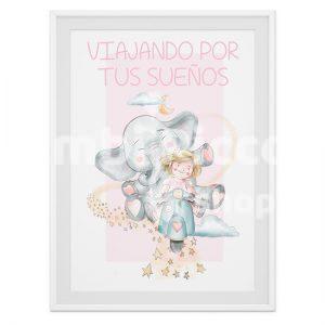 Lámina infantil viajando por tus sueños
