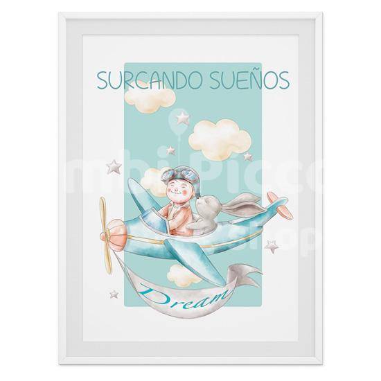 Lámina infantil surcando sueños