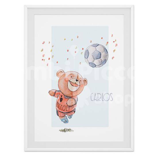 Lámina infantil osito futbolista