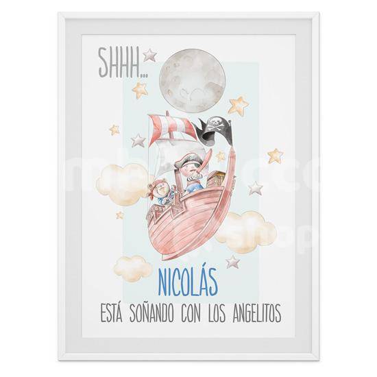 Lámina infantil barco pirata